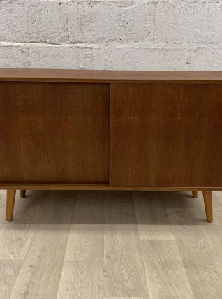 Enfilade scandinave semi-longue vintage en teck, années 60