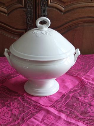 Soupière blanche Opaque Luneville