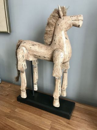 Sculpture de Cheval en bois articulé - Thaïlande -