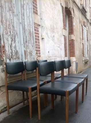 Six chaises scandinave année 70
