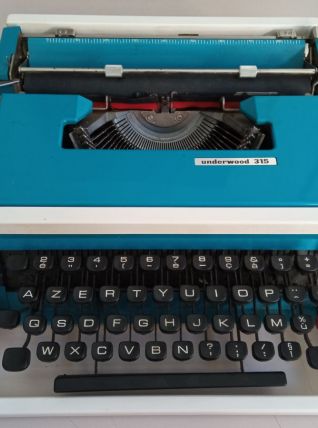 Machine à écrire Underwood 315 bleue