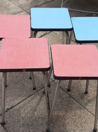 Lot 5 tabourets année 70