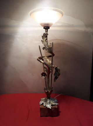 lampe bronze laiton motif