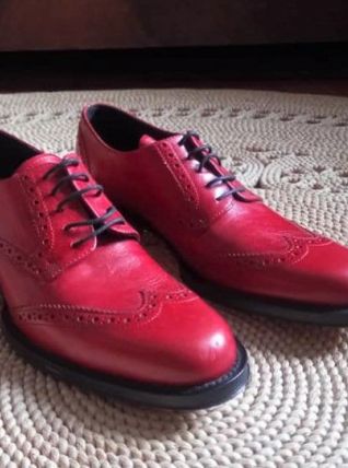 Chaussures Richelieu en cuir rouge - Elisabeth Stuart (36)
