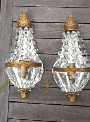 Paire d'appliques murales "mongolfiere " vers 50's