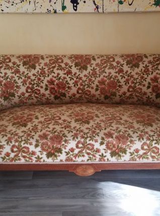 TRÈS JOLIE PETITE BANQUETTE "A L'ITALIENNE"  MARQUETERIE 