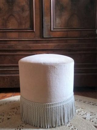 Pouf en velours à franges (Années 60)
