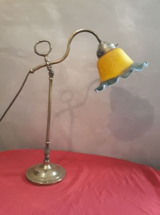 lampe de bureau articulé 1900 a 30  laiton 54x33     et tuli