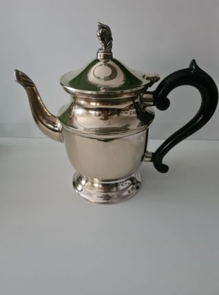 Théière étain et manche noir bakélite