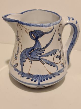 Pot à lait Moustier décor oiseaux bleus