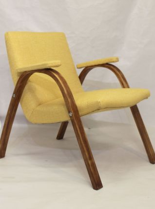 Fauteuil Bow Wood Steiner vintage 1950 entièrement restauré 
