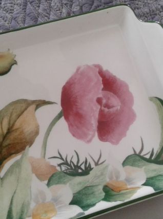 Plat à cakes en faïence de Gien