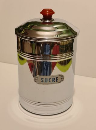 Pot à sucre cuivre chromé Vintage