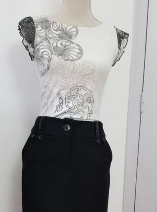 Jupe courte vintage  MAILLE DESIGN T38 TBétat