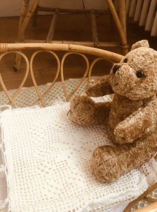 Joli couffin vintage en osier