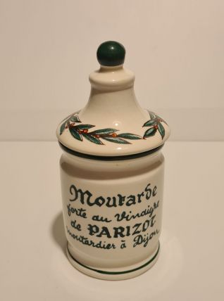 Pot moutarde Parizot faïence Digoin Sarreguemin décor Fruits