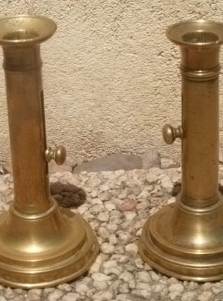 chandeliers a poussoir en laiton (lot)