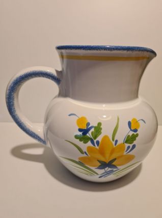 Pichet en faïence de Pornic décor floral Annecy
