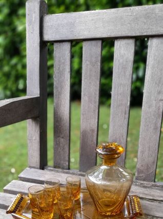 Plateau en verre depressif orangé 