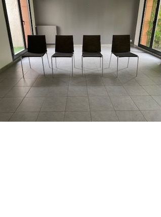 Lot de 4 chaises gris Alma Roberto Barbieri x B&amp;B Italia