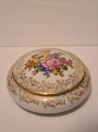 Boîte en Porcelaine de Limoges Artistique, décor floral