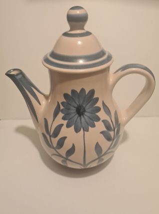 Cafetière en céramique de Longchamp décor floral