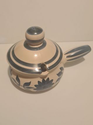 Poêlon en céramique de Longchamp décor floral