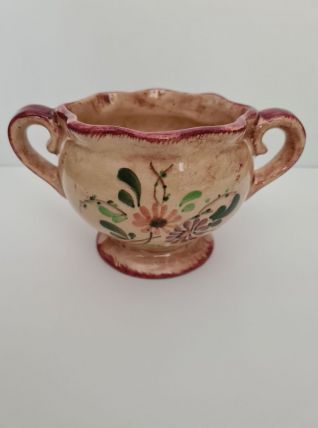 Coupe en faïence de Jemappes décor Floral