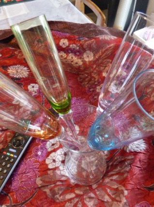 4 Coupes à Champagne dans son support