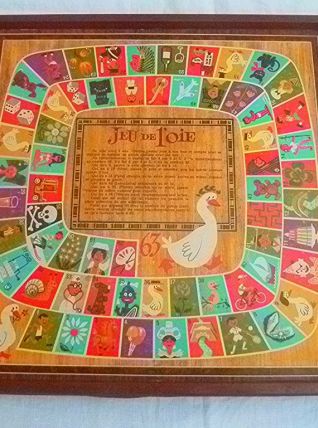 plateau de jeu de dames et de l'oie ,vintage