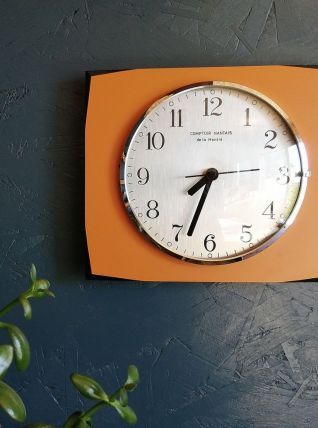 Horloge formica vintage pendule murale "Comptoir Nantais"