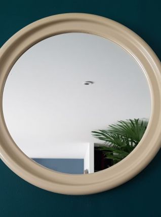 Miroir rond mural couleur crème 