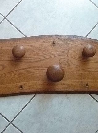 pateres  , porte manteau  en  chene, vintage