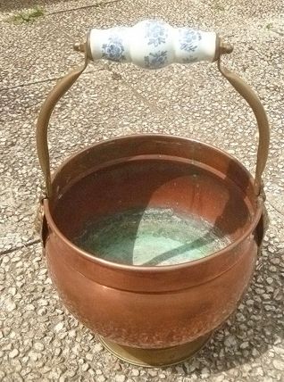 jardinière , cache pot  en cuivre , vintage
