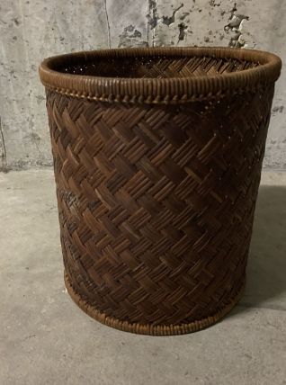 Corbeille à papier en rotin