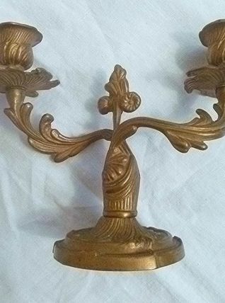 chandelier 2 bougies en laiton ,vintage