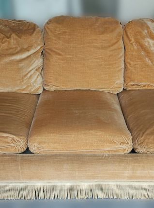 Canapé lit vintage 3 places velours