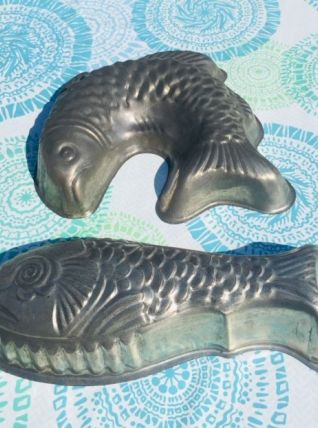 Lot de 2 moules poissons vintage anciens