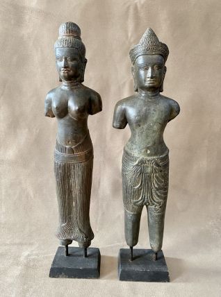 Paire de bronzes khmers