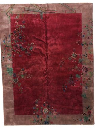 Tapis ancien Chinois Art Deco fait main, 1B171A