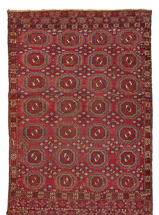 Tapis ancien Turkmène Saryk fait main, 1B173