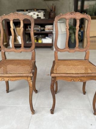 2 chaise cannées style Louis XV