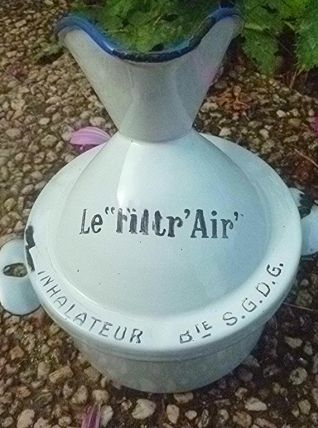 inhalateur filtr' air en  acier  émaillé vintage