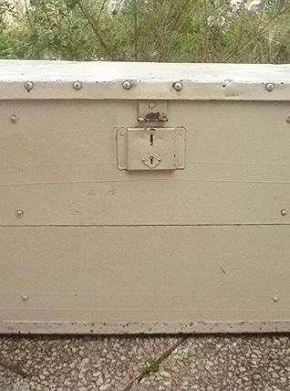 coffre  en bois et  métal, vintage