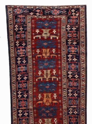 Tapis ancien Caucasien Azerbaijani Shirvan fait main, 1B491