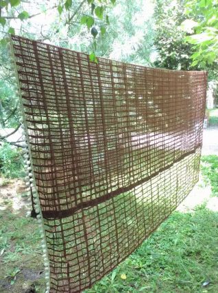 Grand rideau vintage à pompons