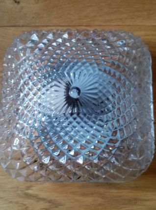 Applique ou plafonnier en verre moulé