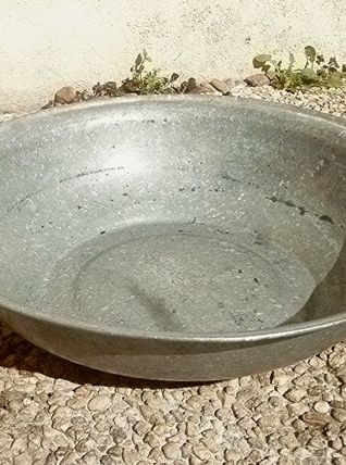 bassine  en  zinc  galva , vintage