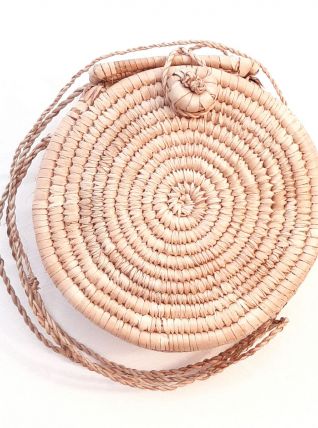 SAC PANIER Africain Rond ,en Raphia