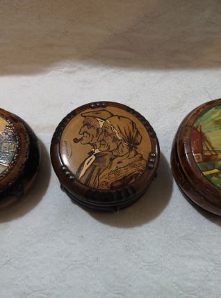 lot 3 boites bijoux bois peintes période 1950/60 